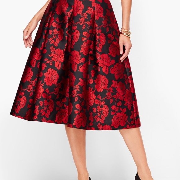 Talbots Dresses & Skirts - Talbots floral jacquard pleated full skirt 16P